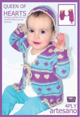 Queen of Hearts 3 part Knitting Pattern for girls